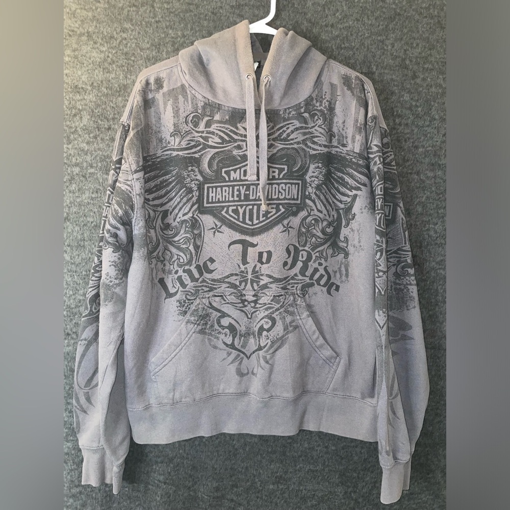 Harley Davidson Pullover Men Hoodie Size L